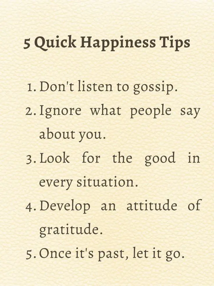  Five quick happiness tips