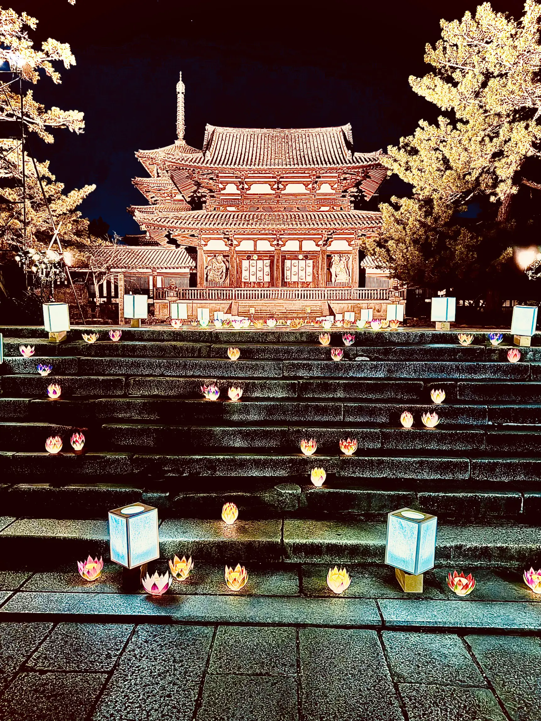 世界遺産登録30周年記念 法隆寺特別ライトアップIN斑鳩町✨ | kyoto_kenが投稿したフォトブック | Lemon8