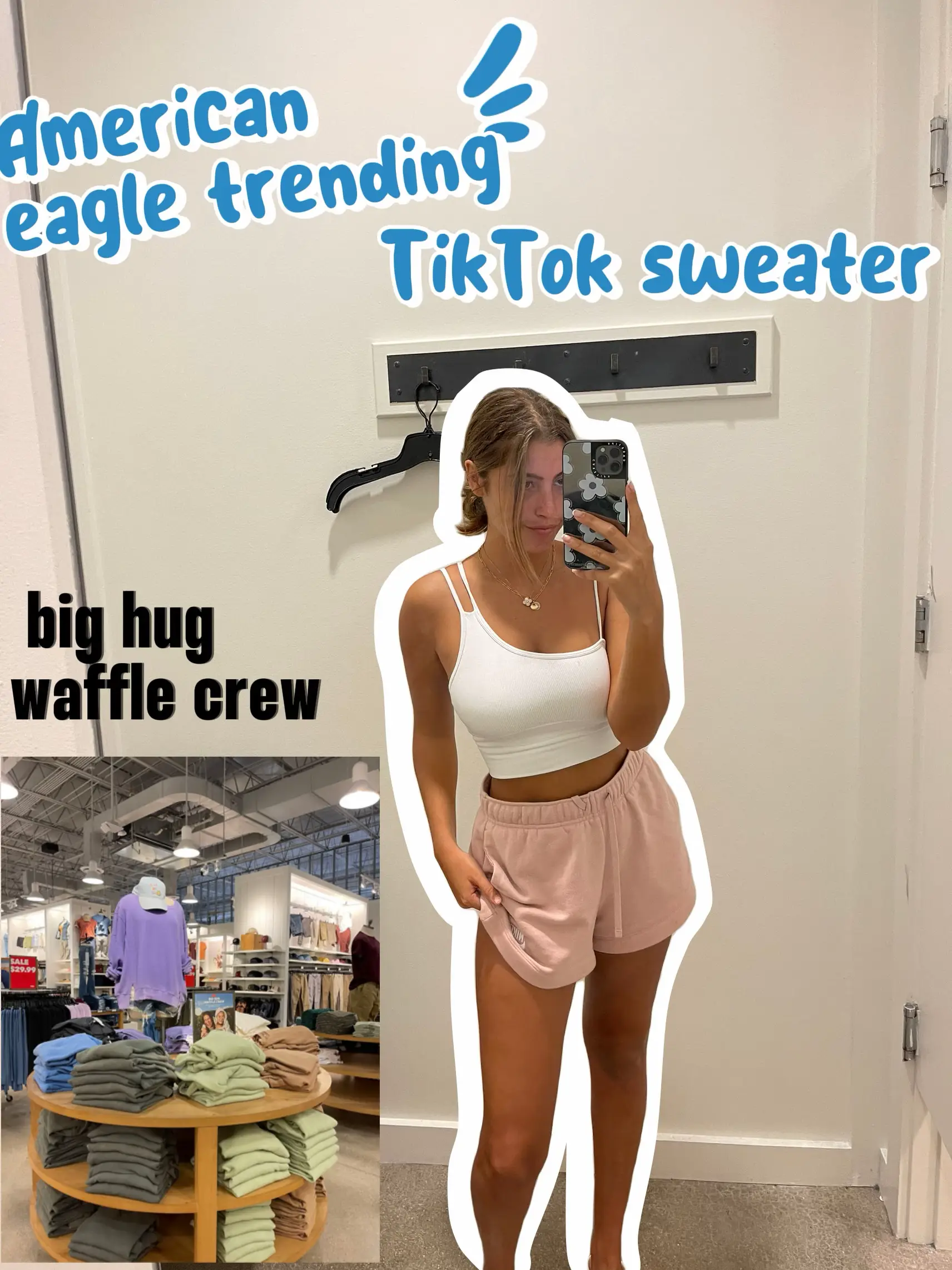 AE Oversized Big Hug Waffle Sweatshirt