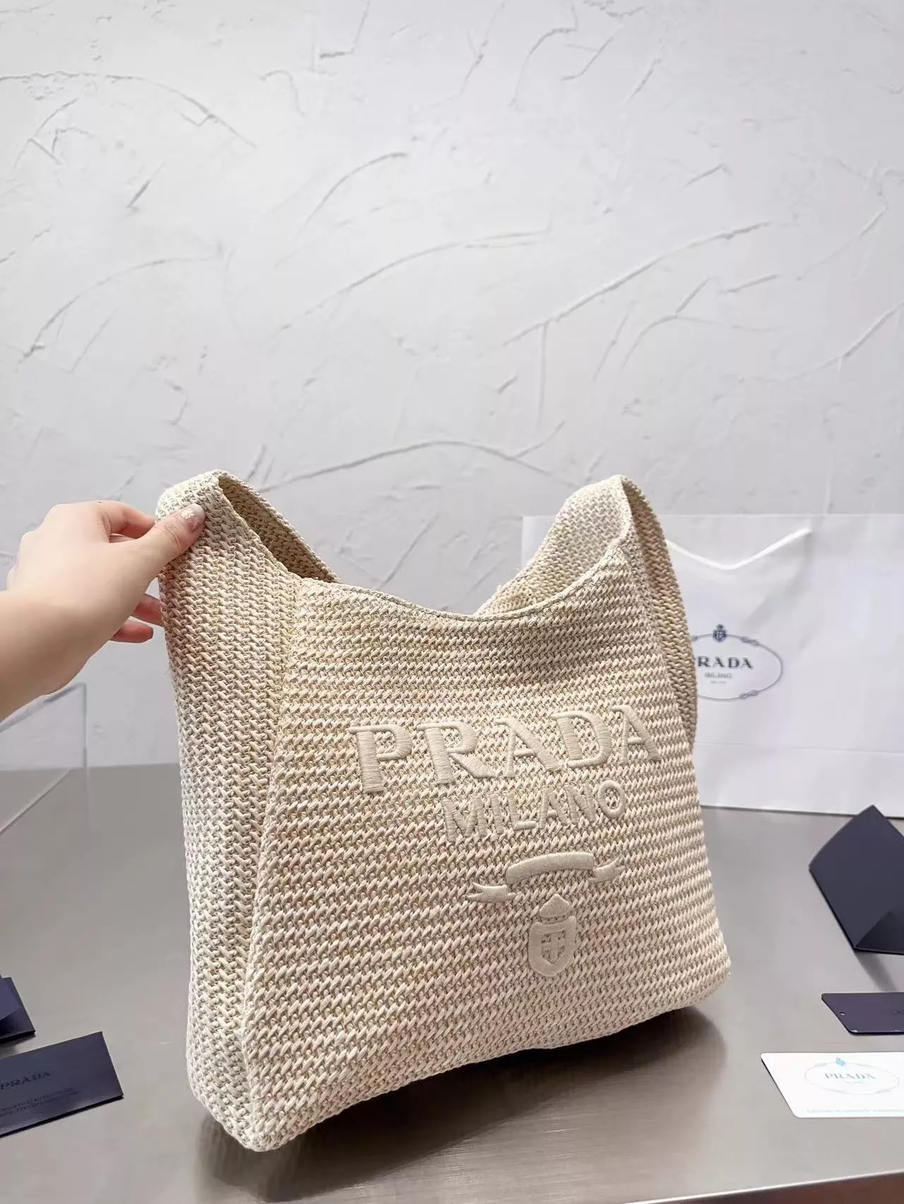 IMPOSSIBLE TO FIND! Prada Raffia Tote Bag Unboxing + Review! 