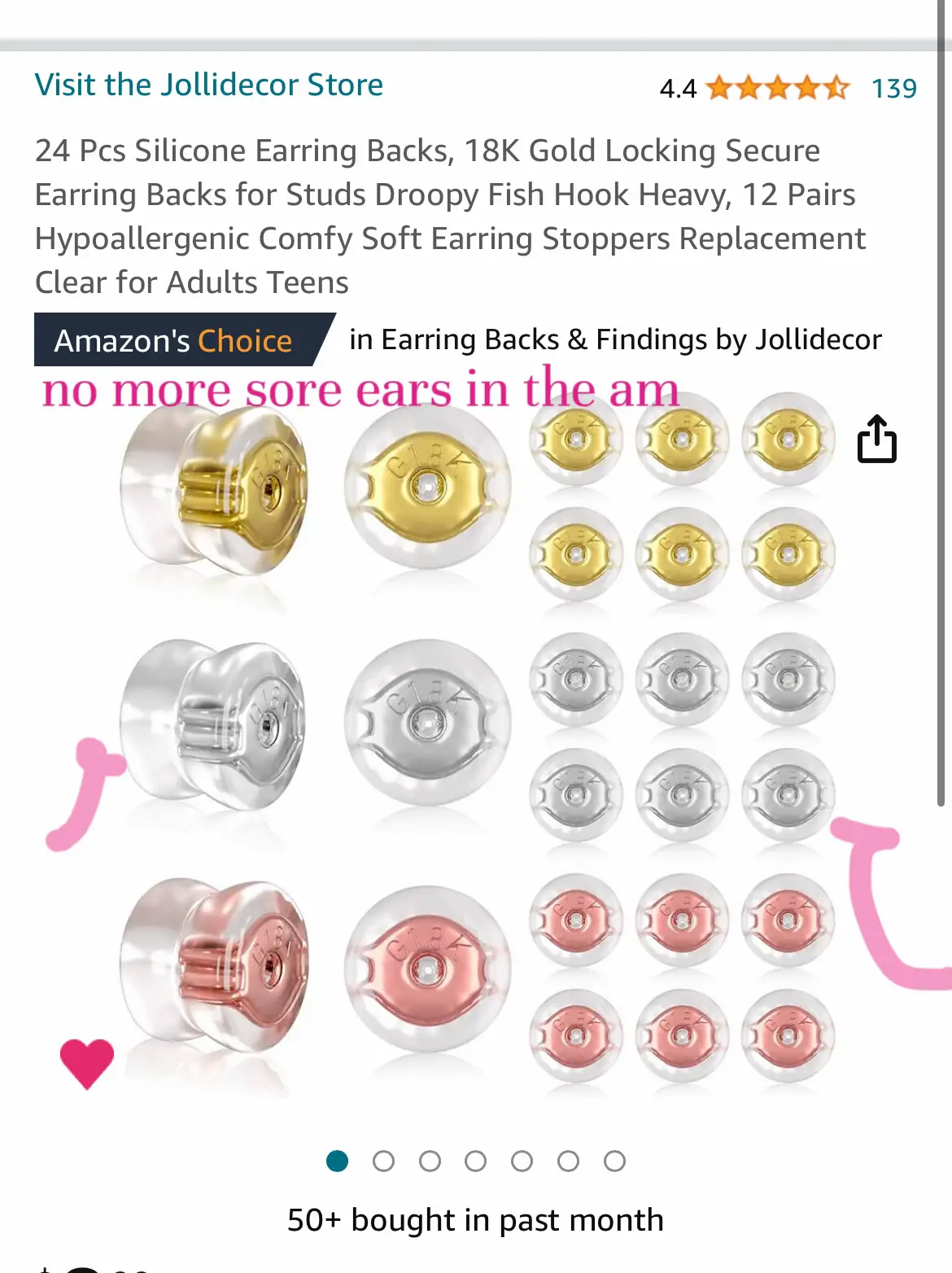  24 Pcs Silicone Earring Backs, 18K Gold Locking Secure Earring  Backs for Studs Droopy Fish Hook Heavy, 12 Pairs Hypoallergenic Comfy Soft  Earring Stoppers Replacement Clear for Adults Teens
