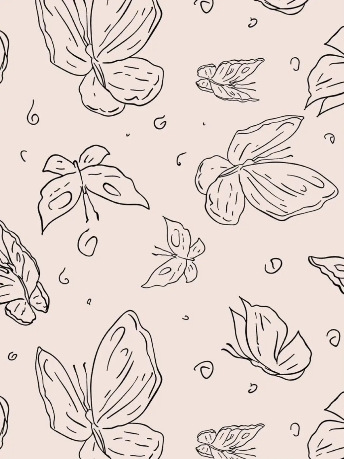  A butterfly pattern with a white background.