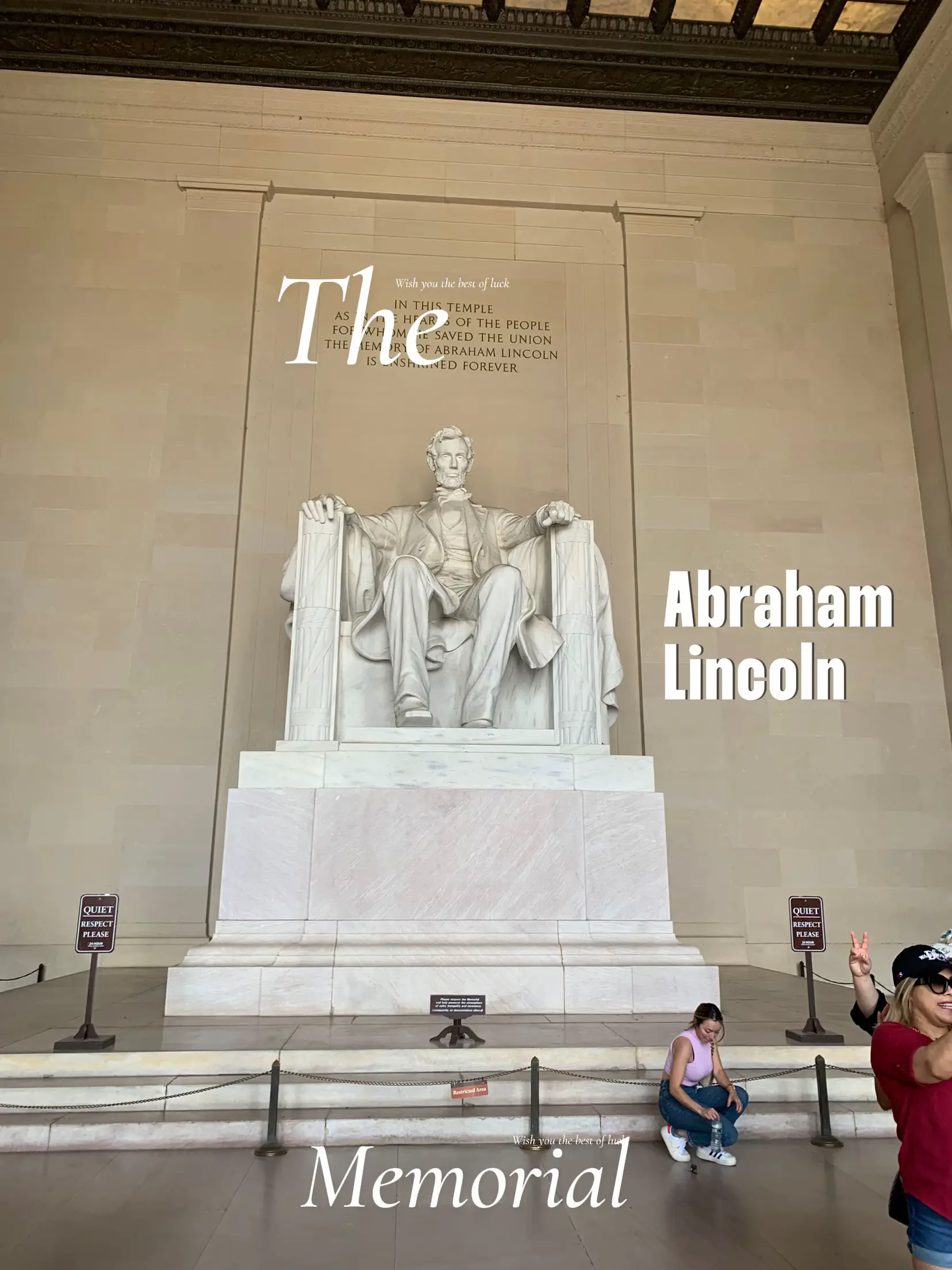  The Abraham Lincoln Memorial is a large stone obelisk with a statue of the president on it.