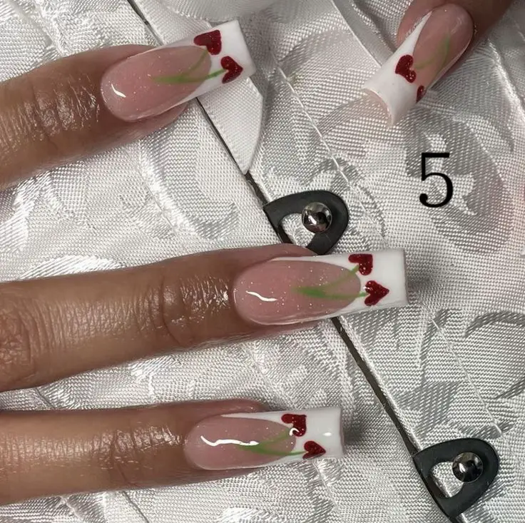 CASSIE Press on Nails Diamonds & Pearls Set of 10 Luxury Made to Order Nails  