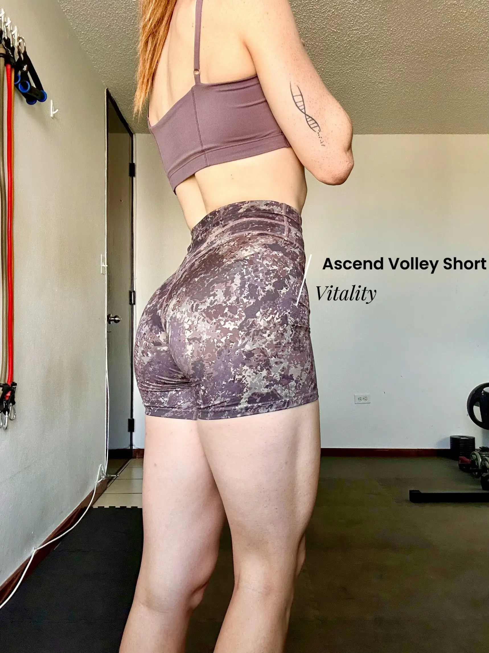 Vitality Ascend II Volley Short - Women's Orange Print Yoga Shorts