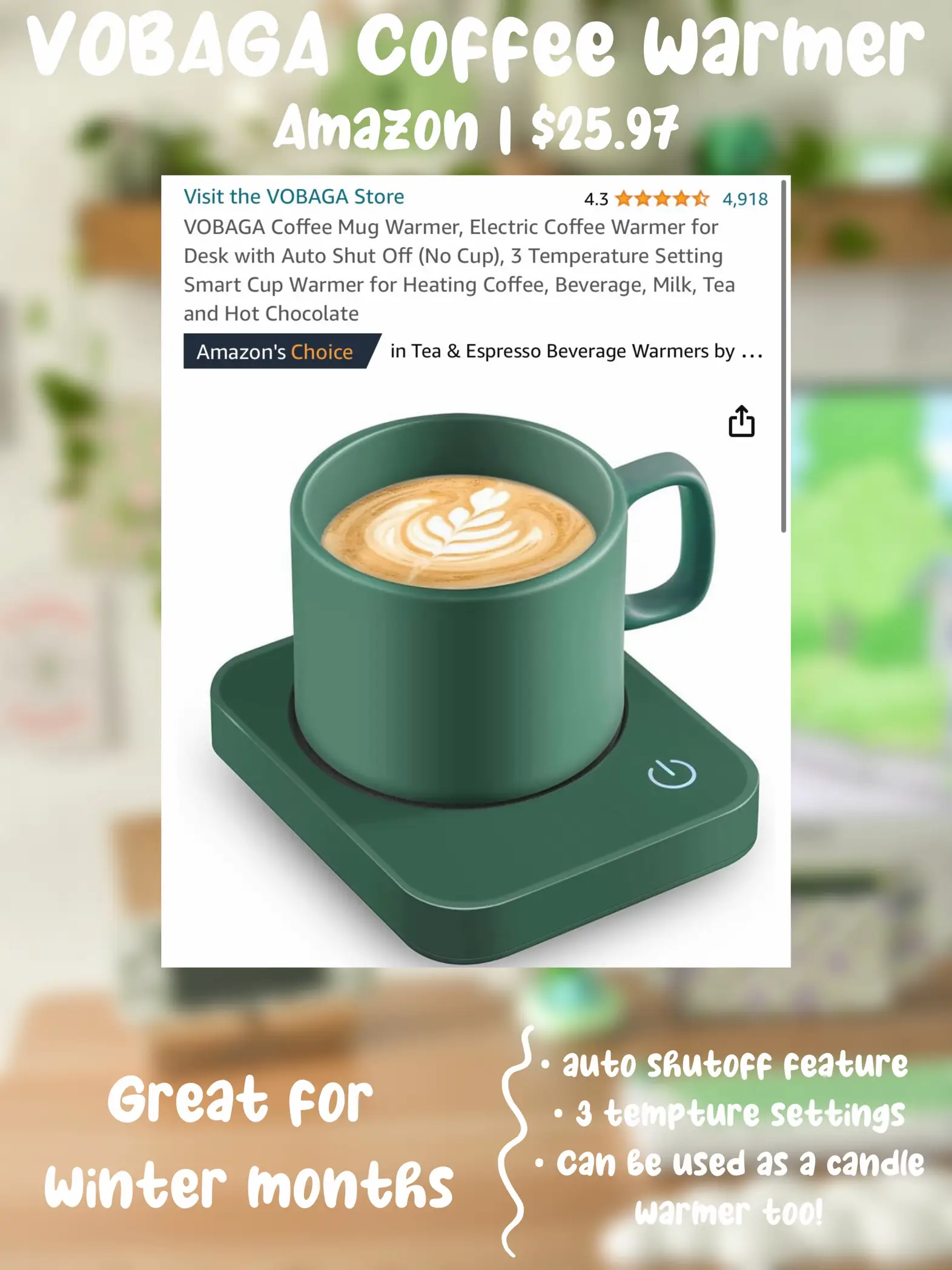 Electric Coffee Warmer Smart Coffee Mug Warmer With 3 - Temu