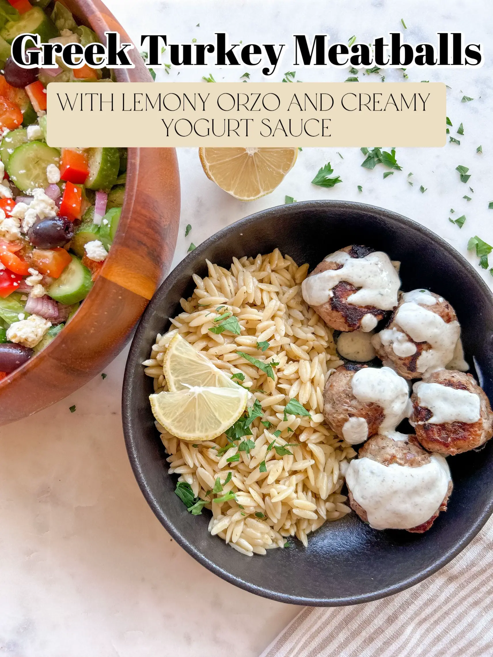 Greek Turkey Meatballs with Lemony Orzo Gallery posted by Kelsey