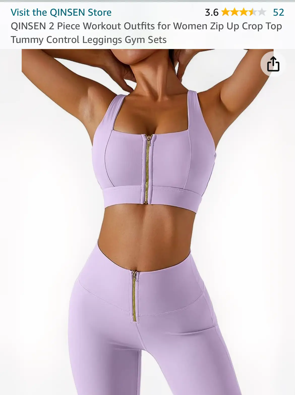  QINSEN Workout Outfits for Women 2 Piece Ribbed