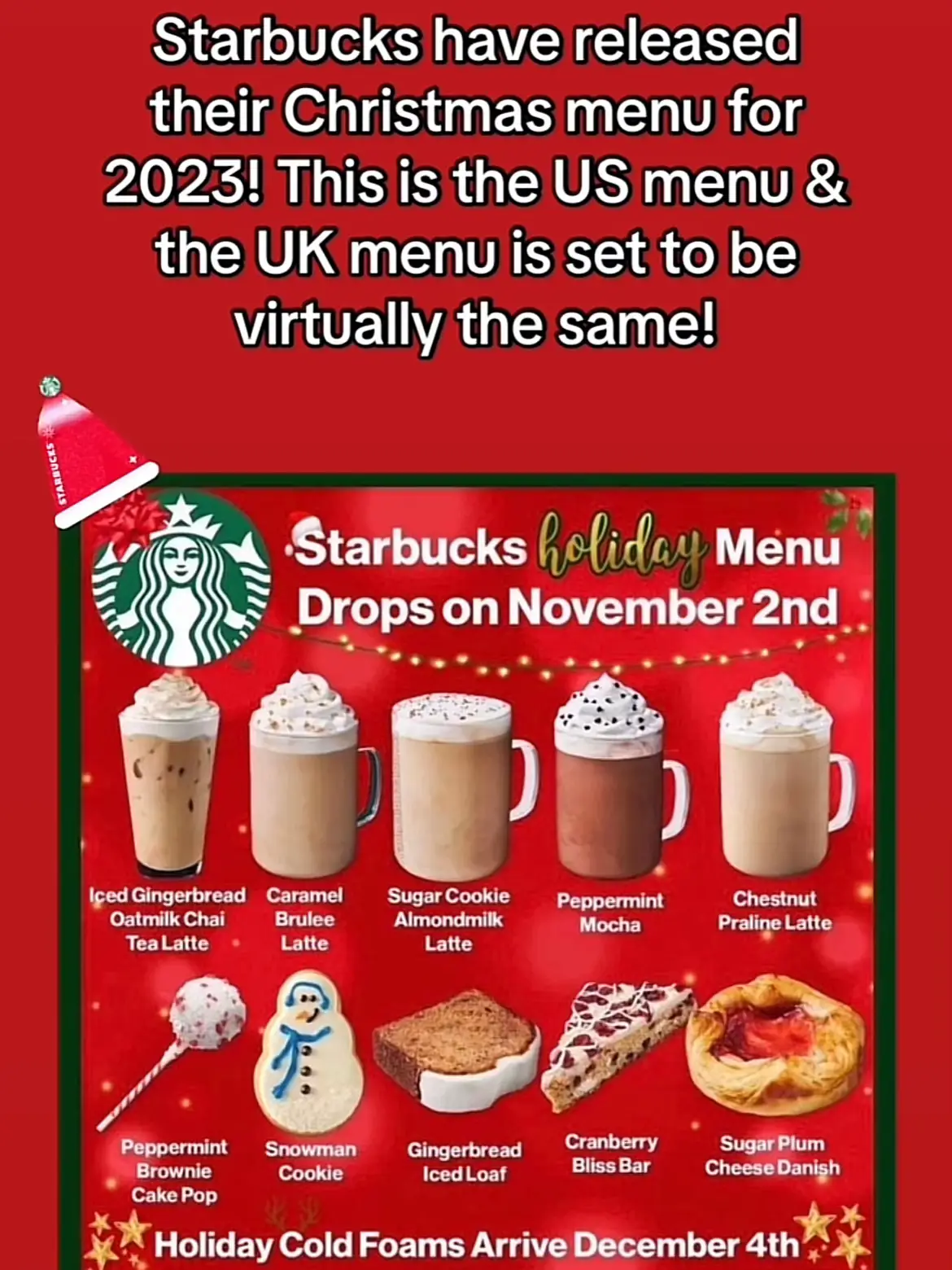 Starbucks Releases Its 2023 Holiday Menu