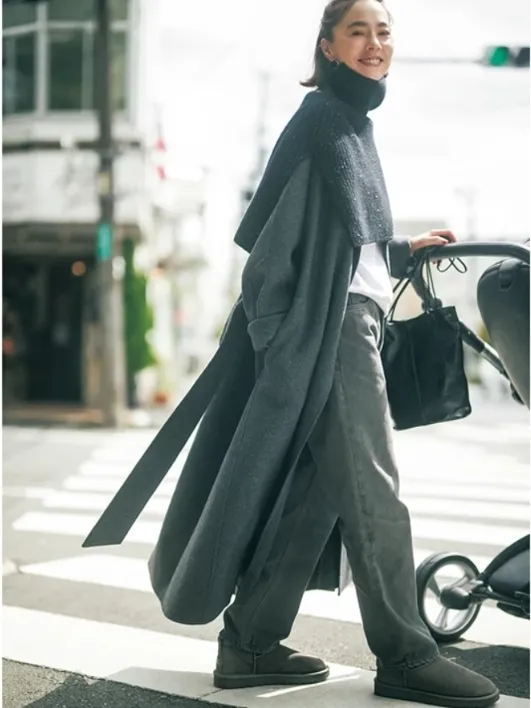 最高気温9度の服装]冬コートで全身防寒!ママに 寄り添った着こなし見本 