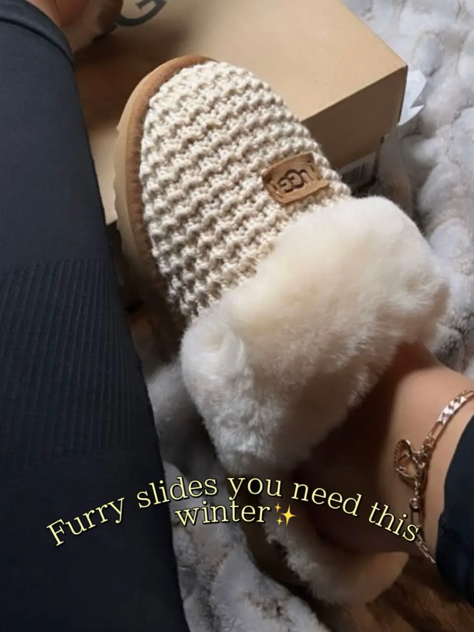 Furry designer hot sale slides