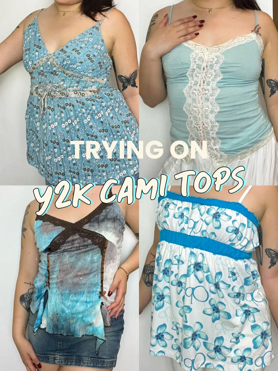 Vintage Y2K Silk Top Blue 90s Fairy Silk Cami Lace Trim Flowy