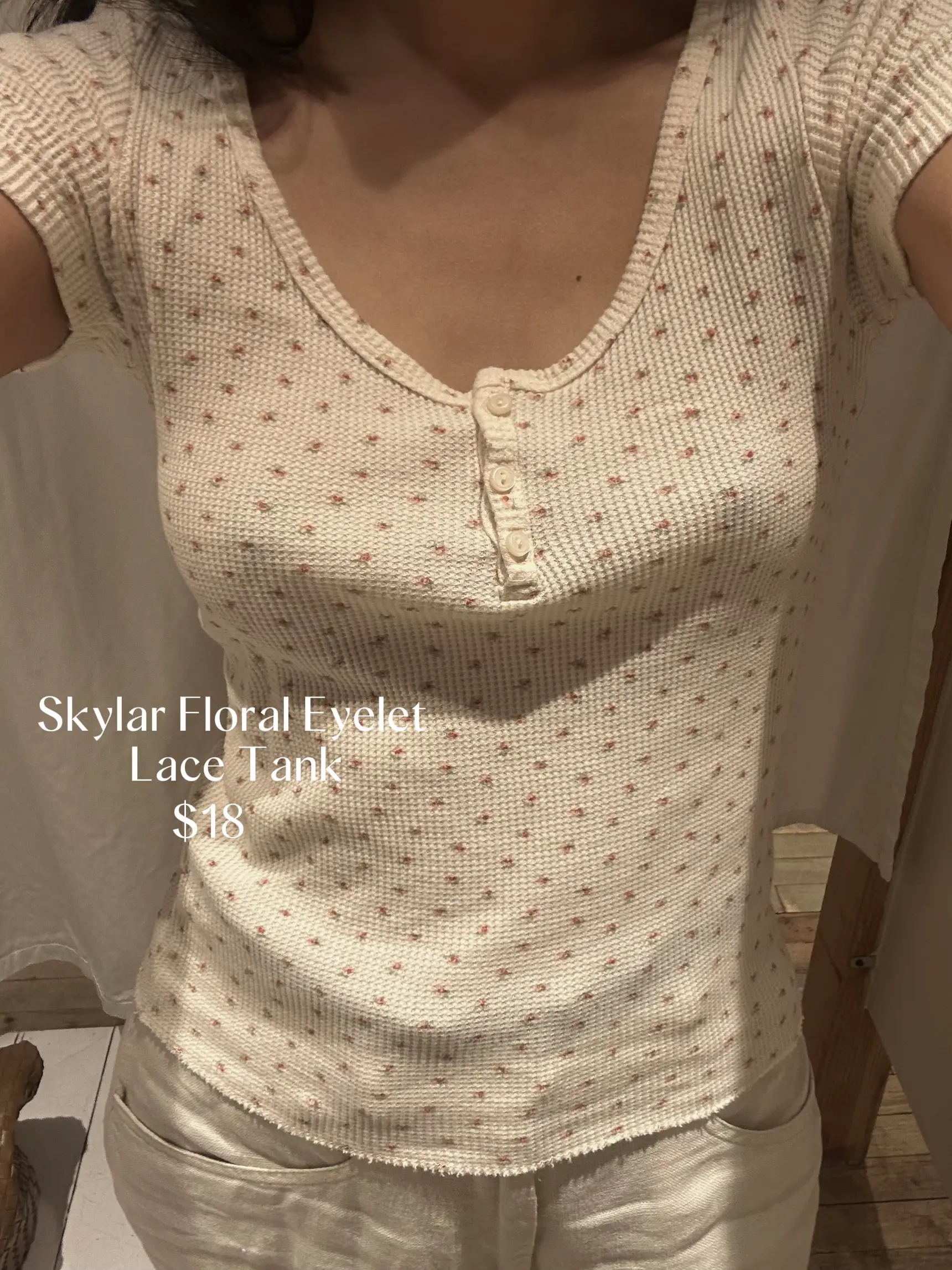 20 top Skylar Floral Eyelet Scallop Tank Review ideas in 2024