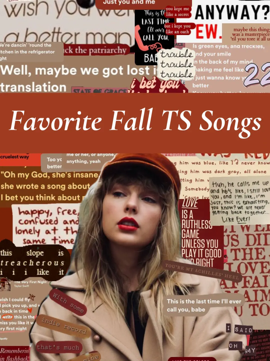 Fall Taylor Swift Songs ADD TO YOUR FALL PLAYLIST Gallery posted by ellie__0013 Lemon8 photo