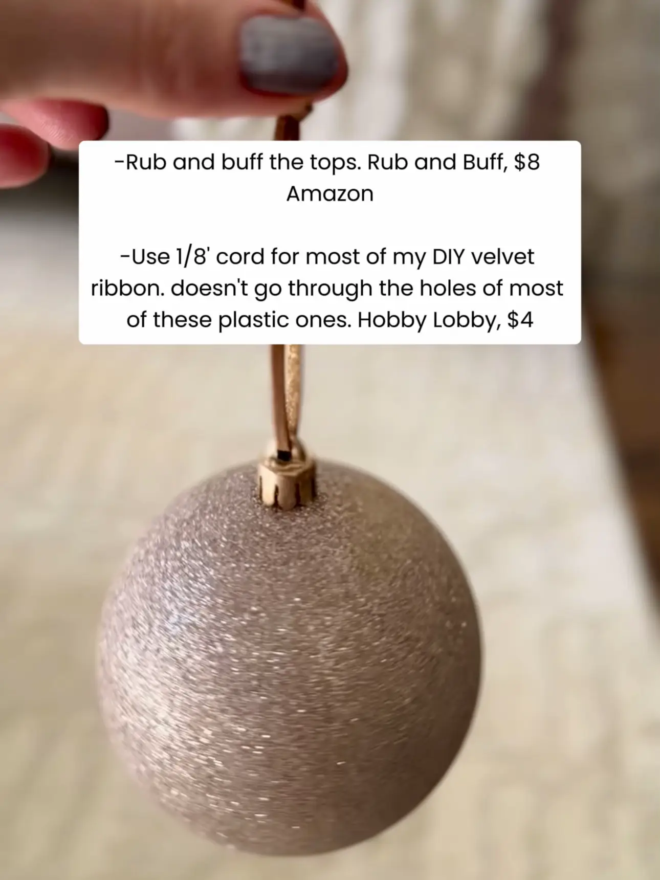 DIY Metallic Rub 'N Buff Christmas Ornaments