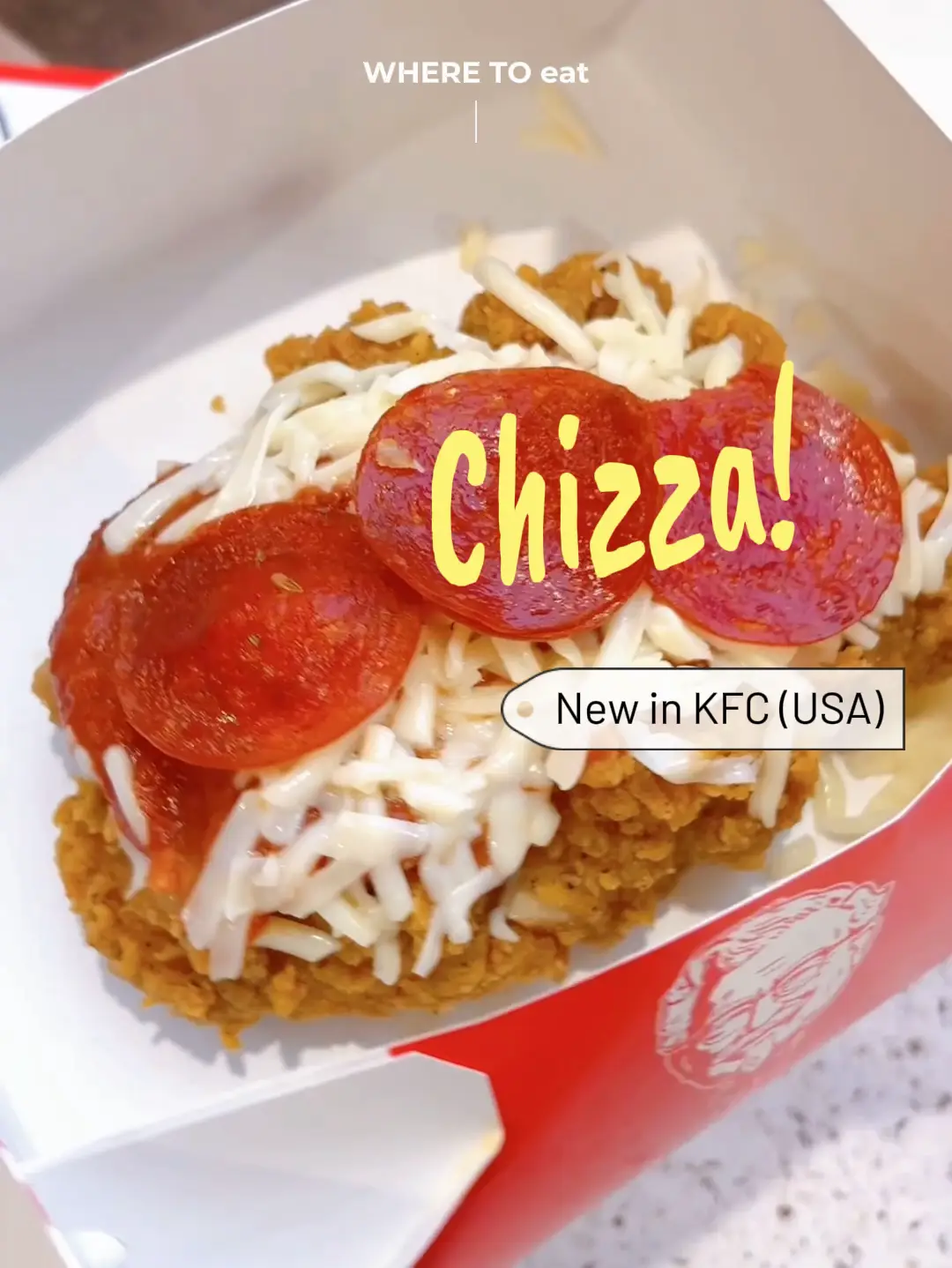 KFC fried chicken and pizza hybrid Chizza