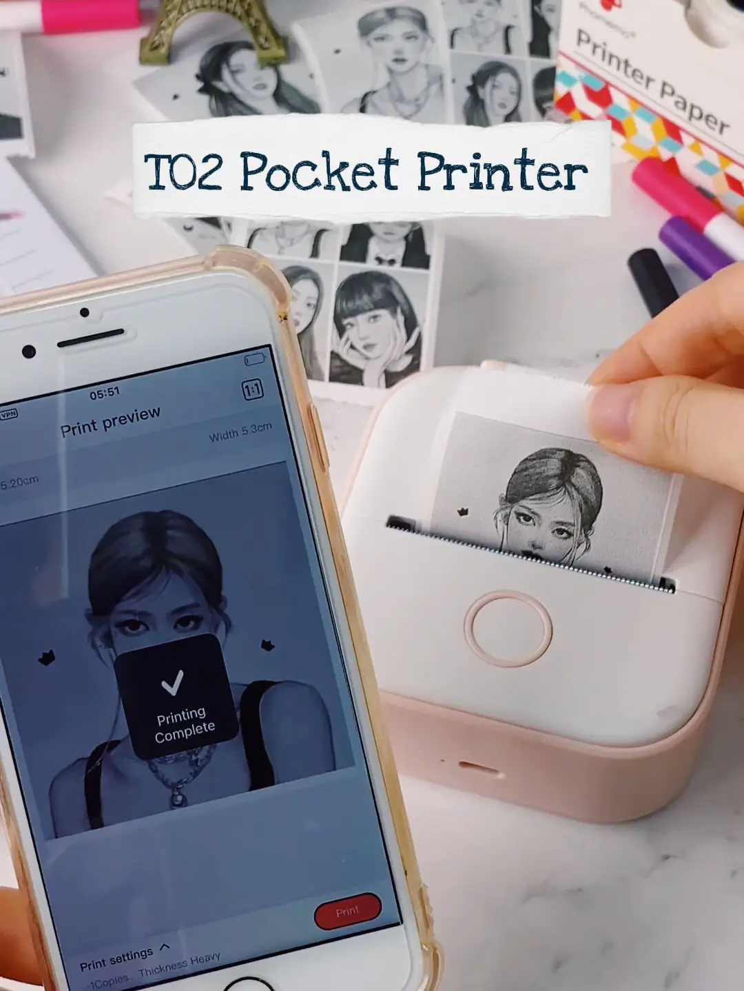 P831 Portable Printers Wireless For Travel Thermal - Temu