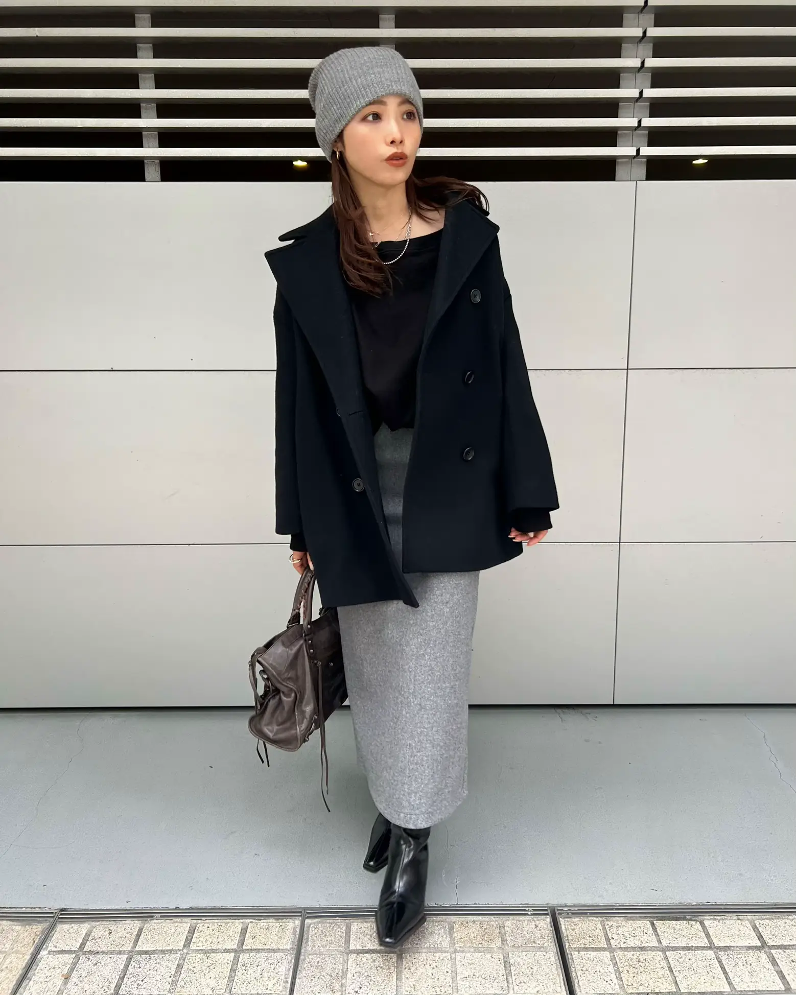 ZARA ニット帽 グレー からから
