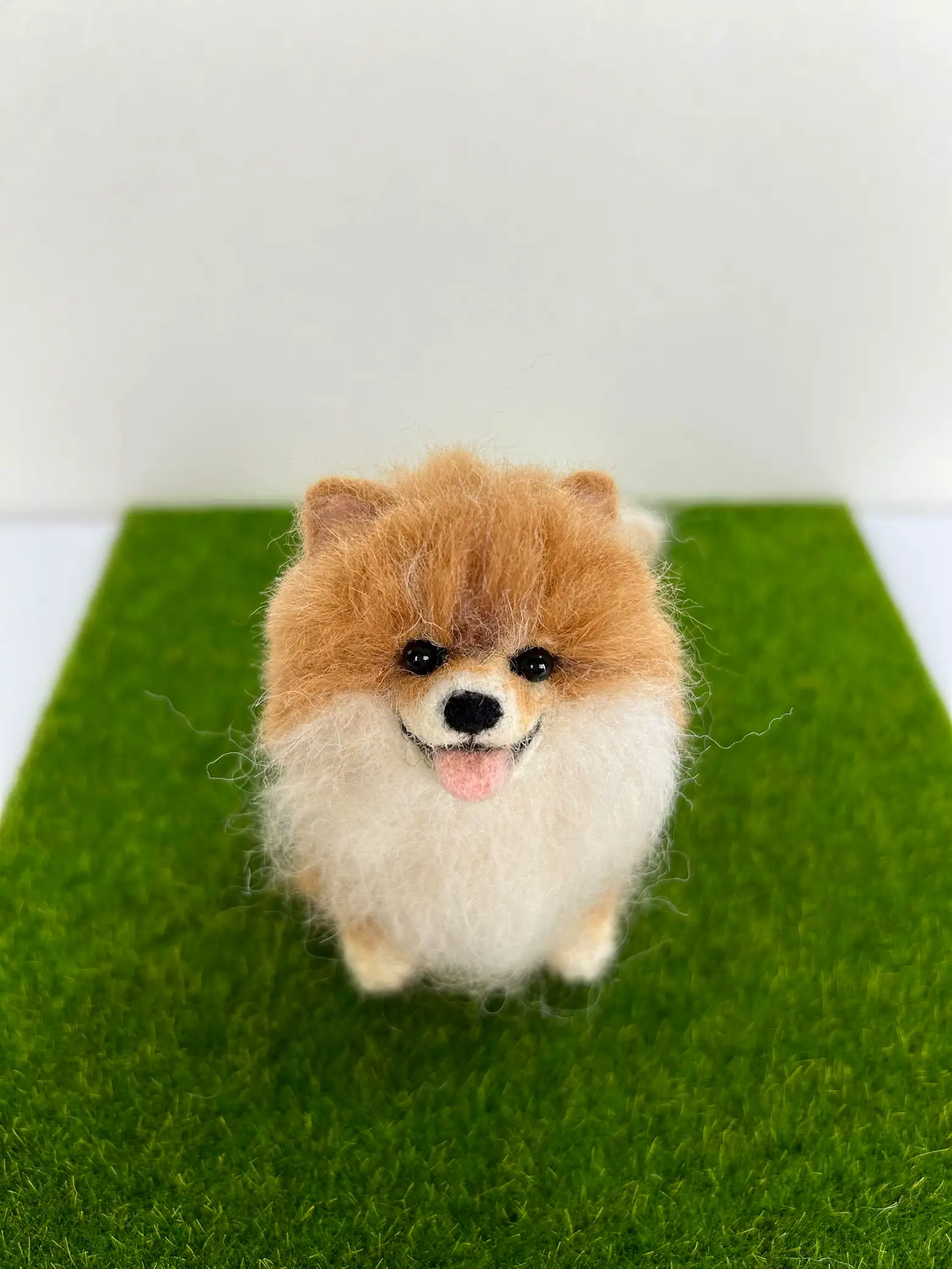 羊毛フェルト にこにこポメラニアン （ポメちゃんの横顔
