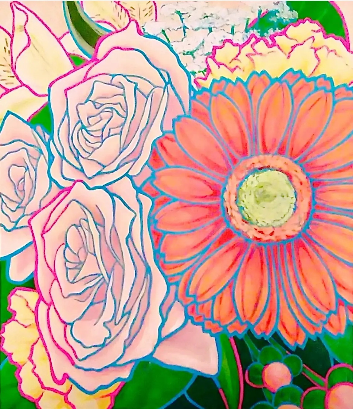 油絵 絵画 【富士山と蓮の花】 小田原・旧松本剛吉別邸】「愛と光