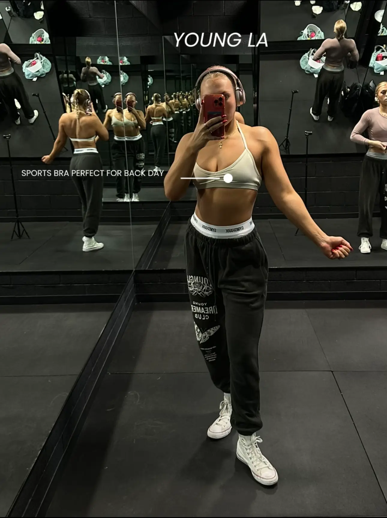 Halara Black Strappy Ruched Front Workout Yoga Athleisure Sports Bra