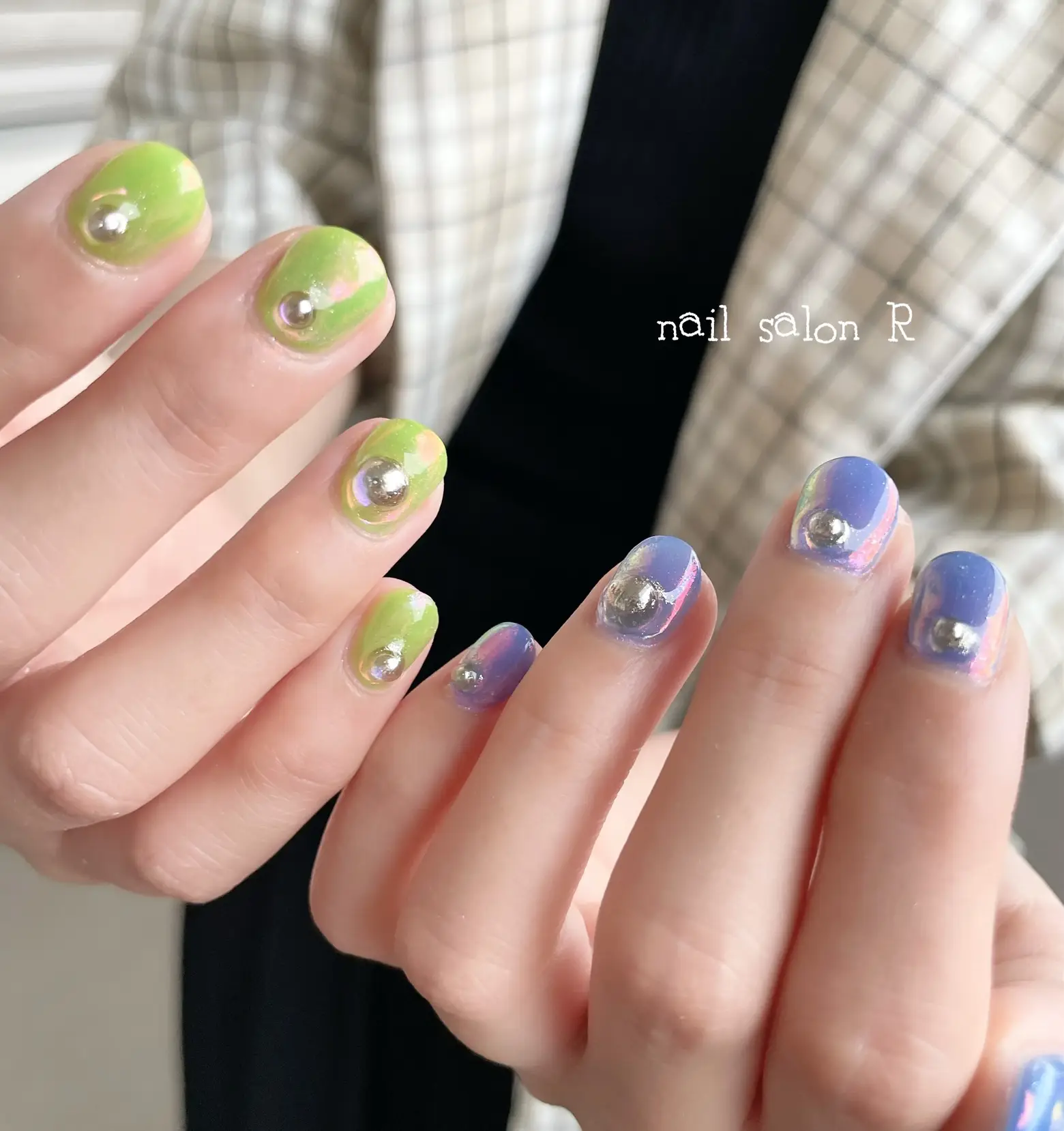 オーロラ #オーロラネイル #ライムグリーン #夏ネイル | nail salonＲ