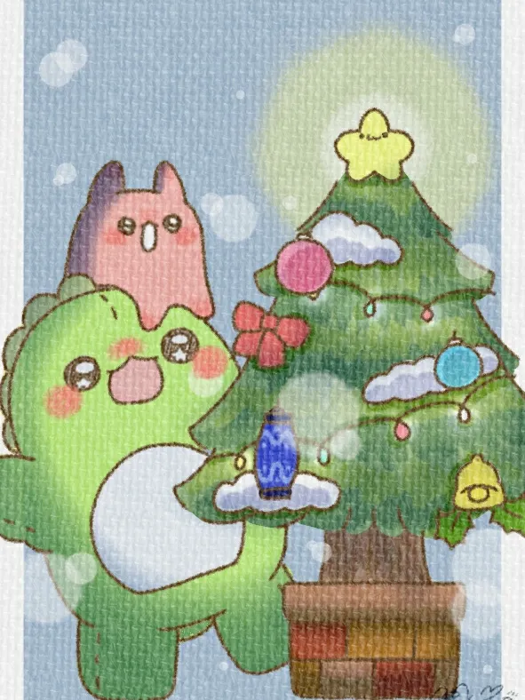 ぬいとも  ハガキサイズクリスマスイラスト | ฅ^•ω•よもタマ🐱🍵🎨が投稿したフォトブック | Lemon8