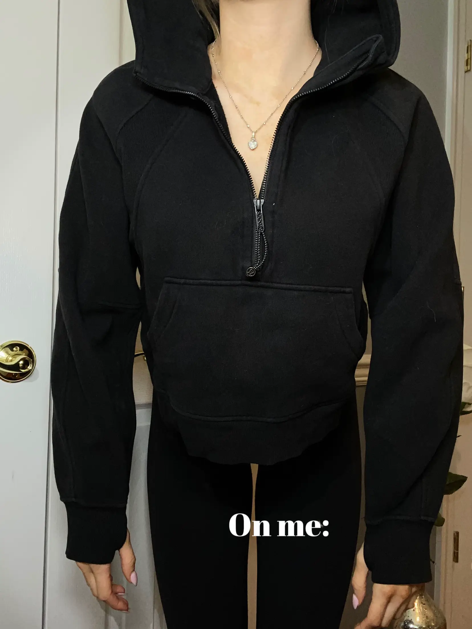 Lululemon Scuba Hoodie Sweatshirt Full Zip Black Fleece Lined Woman's Size 2