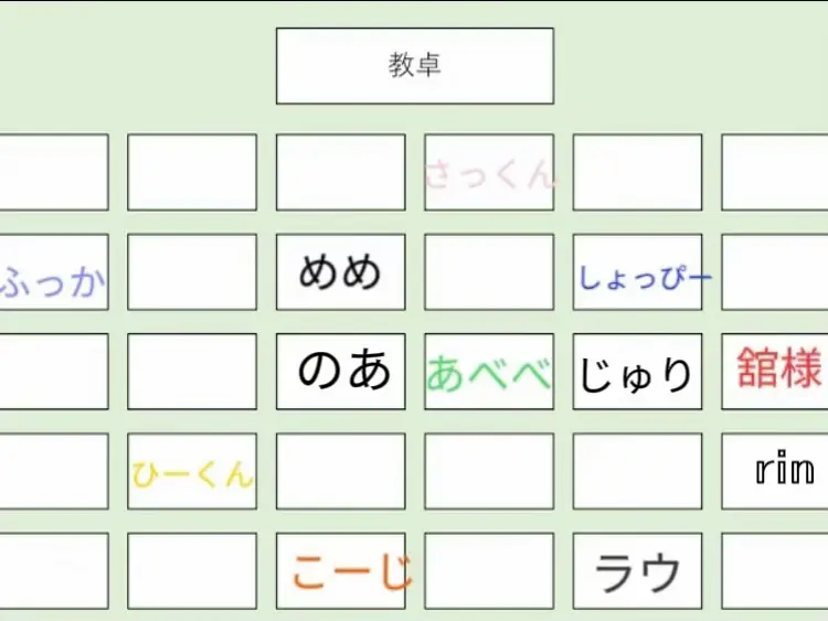 今こんな感じー！座りたい場所と書いて欲しい名前かいてねー！ | あい