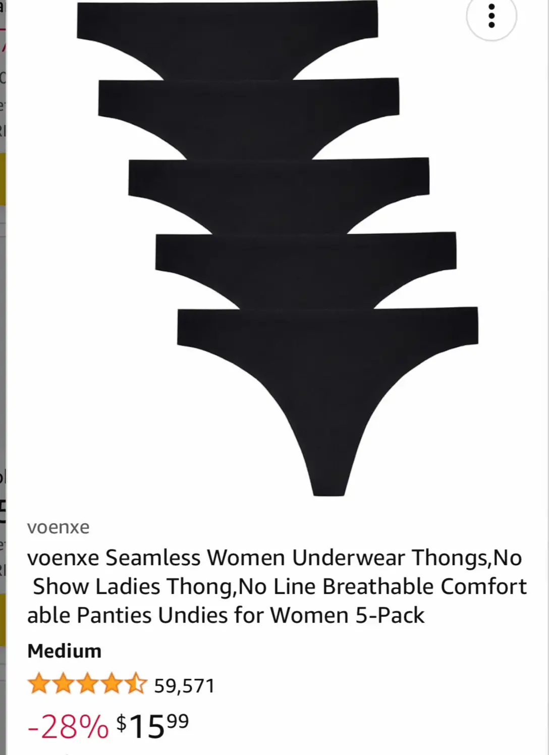  voenxe 5Pack Womens Seamless Underwear Breathable