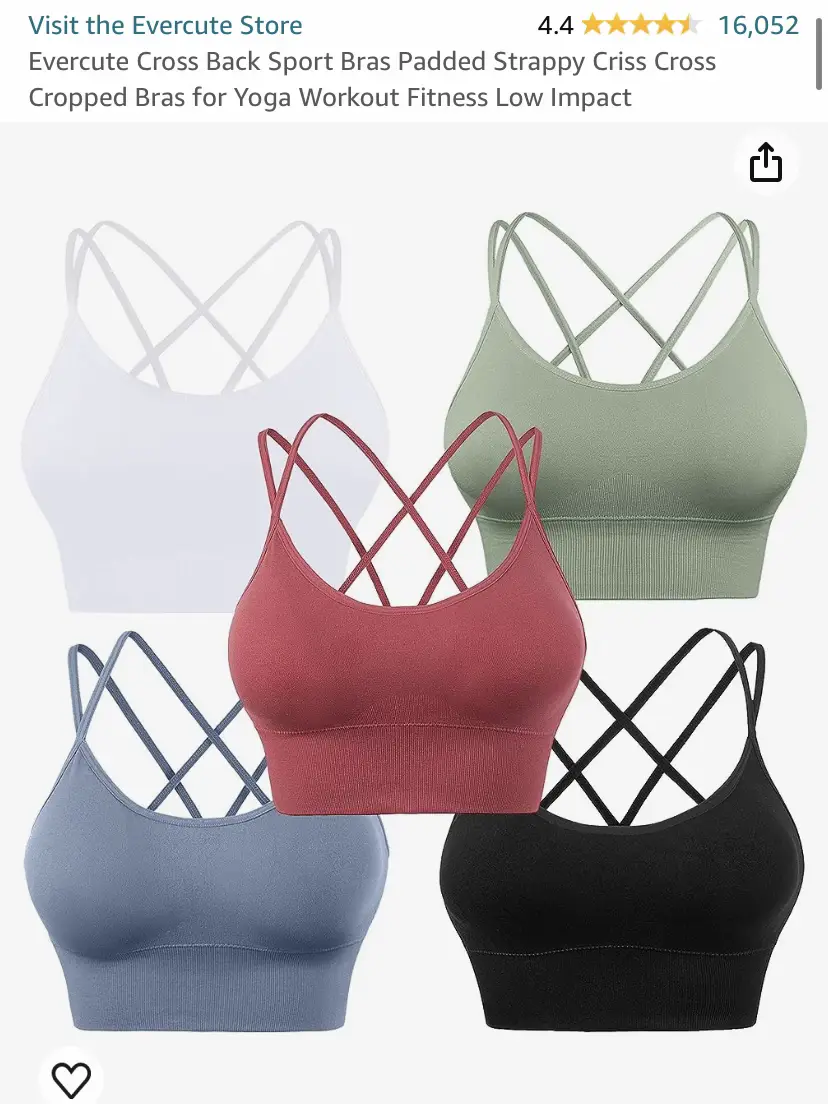 Evercute Racerback Sports Bras Padded Y Racer Back Cropped Bras for Yoga  Workout Fitness Low Impact : : Clothing, Shoes & Accessories