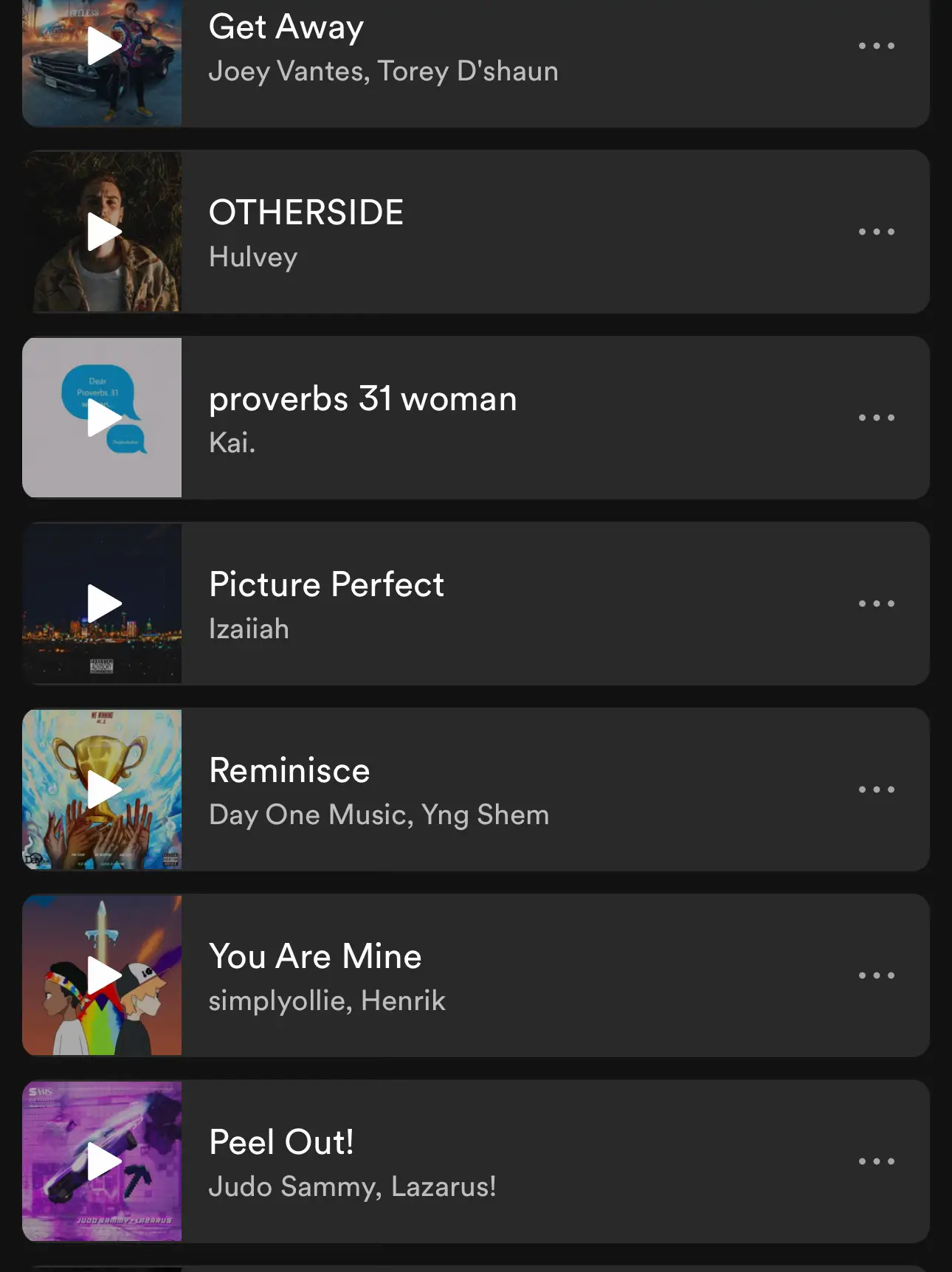  A list of songs with a picture of a woman