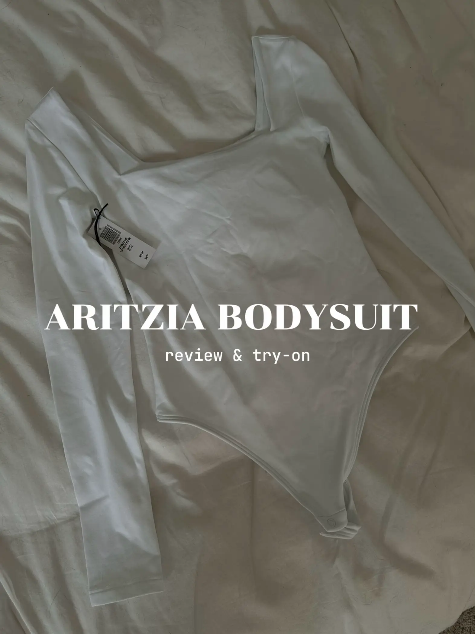 Aritzia Babaton Contour 90s Bodysuit Crewneck sleek high neck bodysuit  white XS