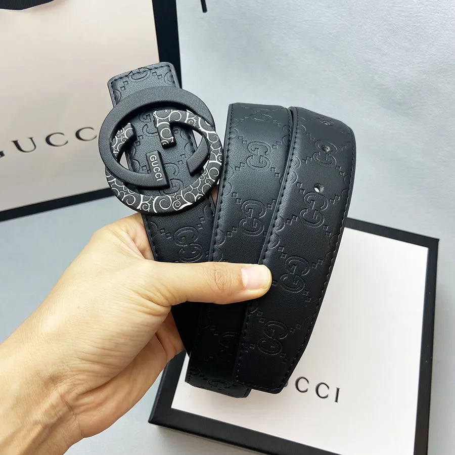 Gucci belt black shiny on sale imprime