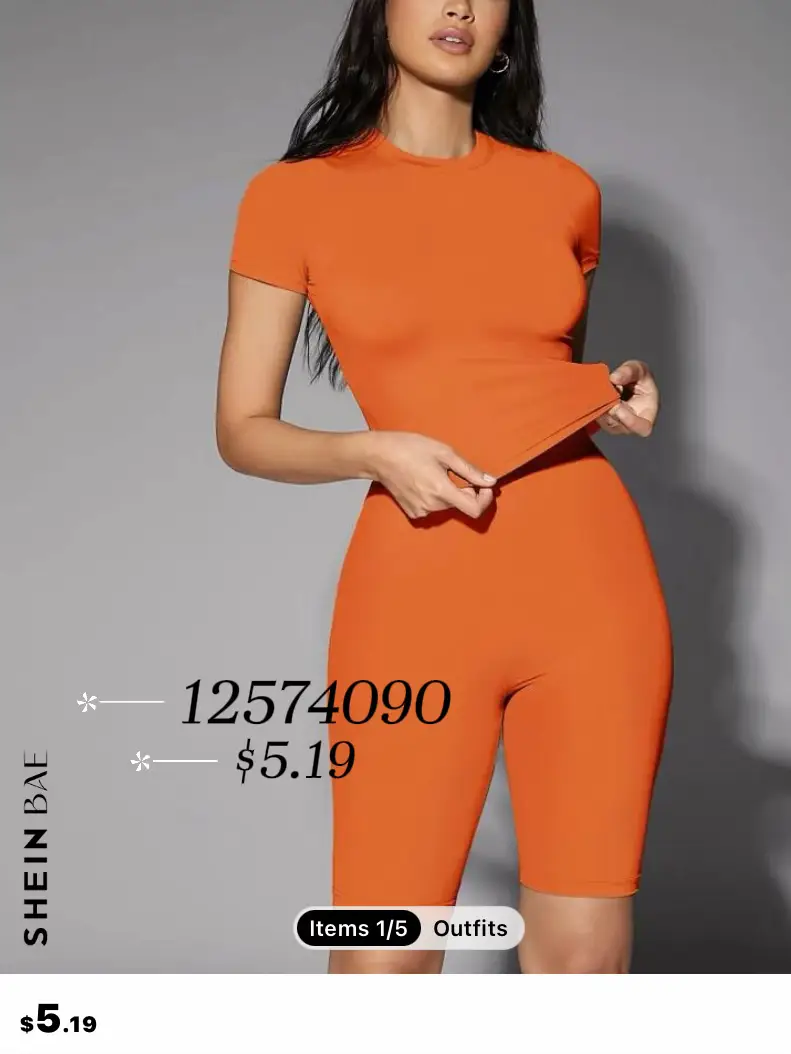 SHEIN BAE Neon Orange Solid Cami Unitard Jumpsuit
