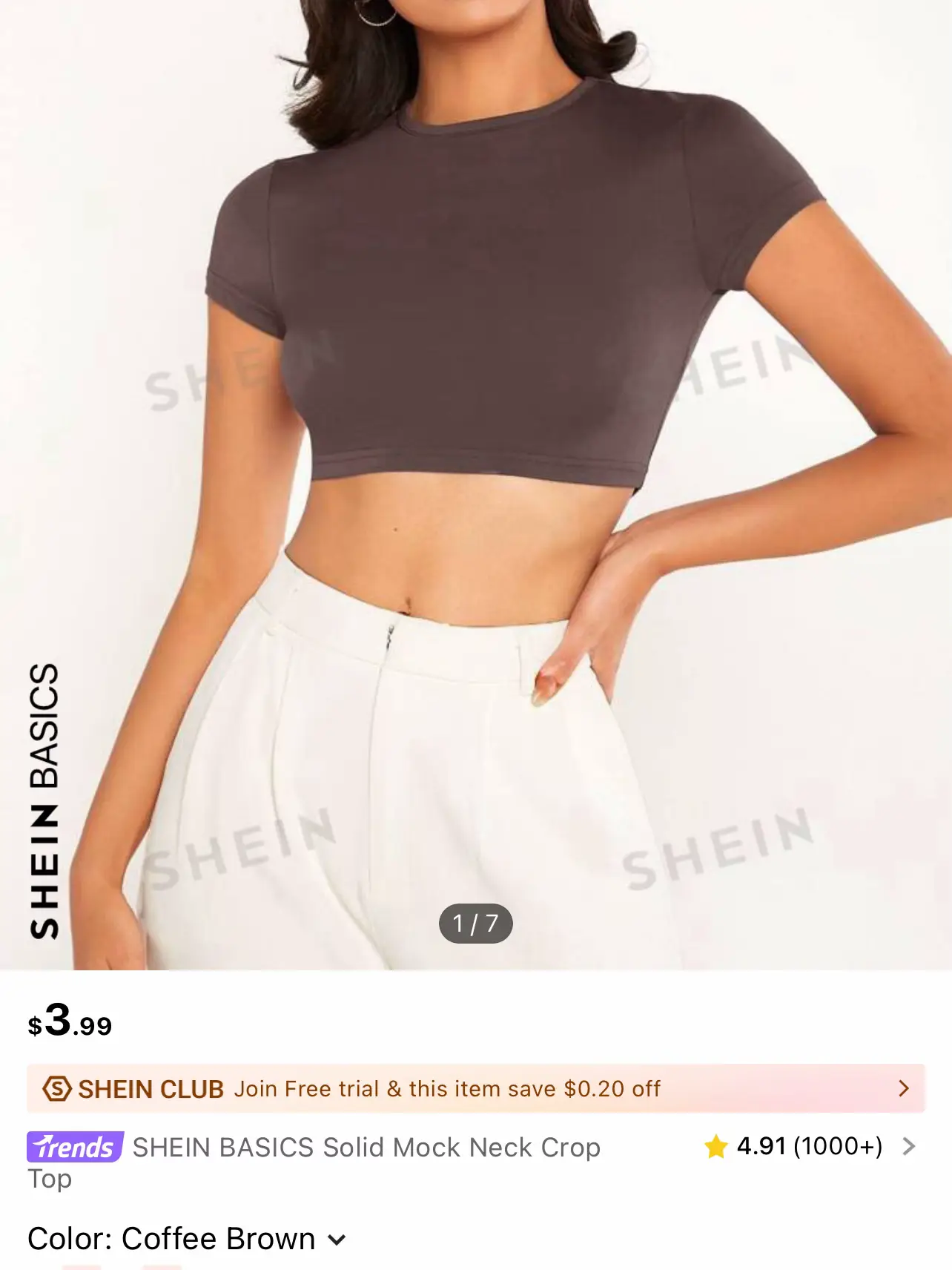 SHEIN BAE Rolled Neck Super Crop Top Without Cami