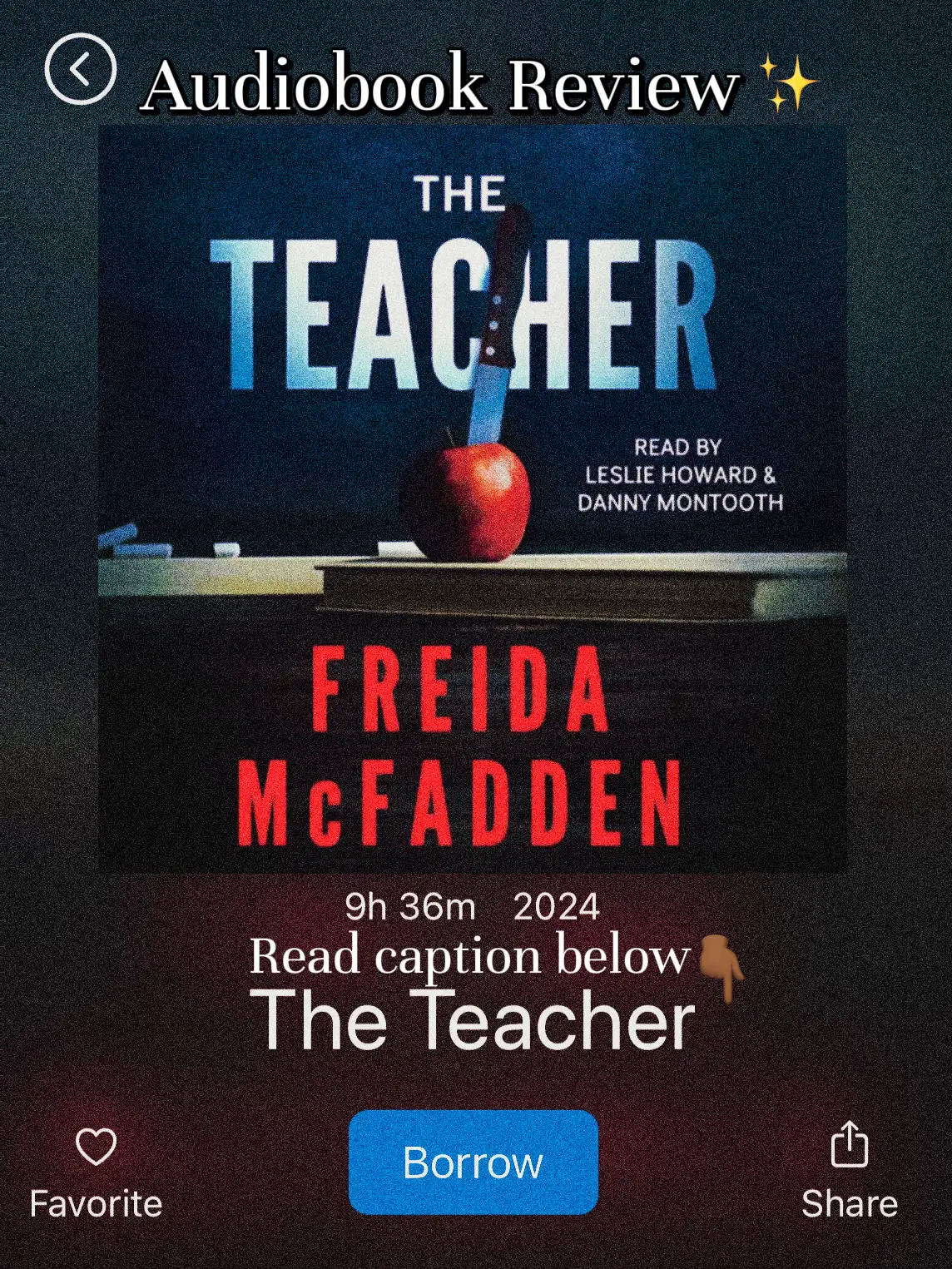The Teacher by Freida McFadden Audiobook Review 🍎 Gallery posted by Nini Lemon8