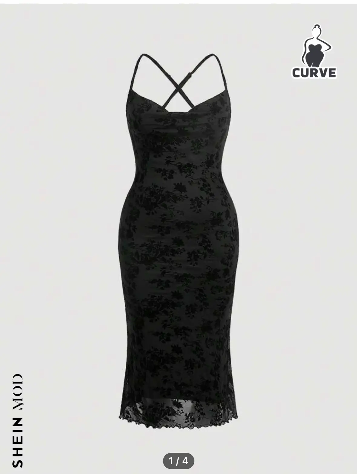 SHEIN Curve Black Rib Bodycon Mock Neck Dress Women's Size 1XL New