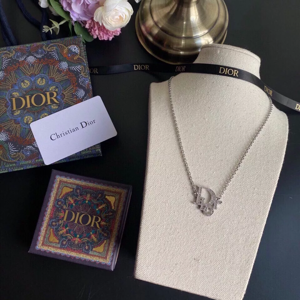 DIOR 難く CD Diamond チェーンリンク ネックレス 全長約56.5㎝