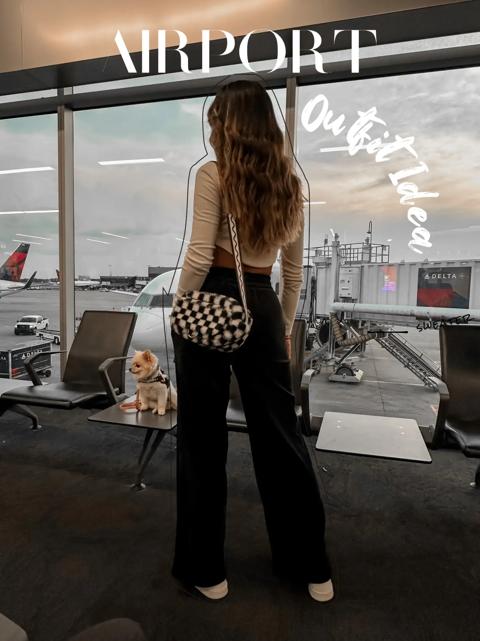 Classy and comfortable airport outfit idea . #airportstyle #aerolooks