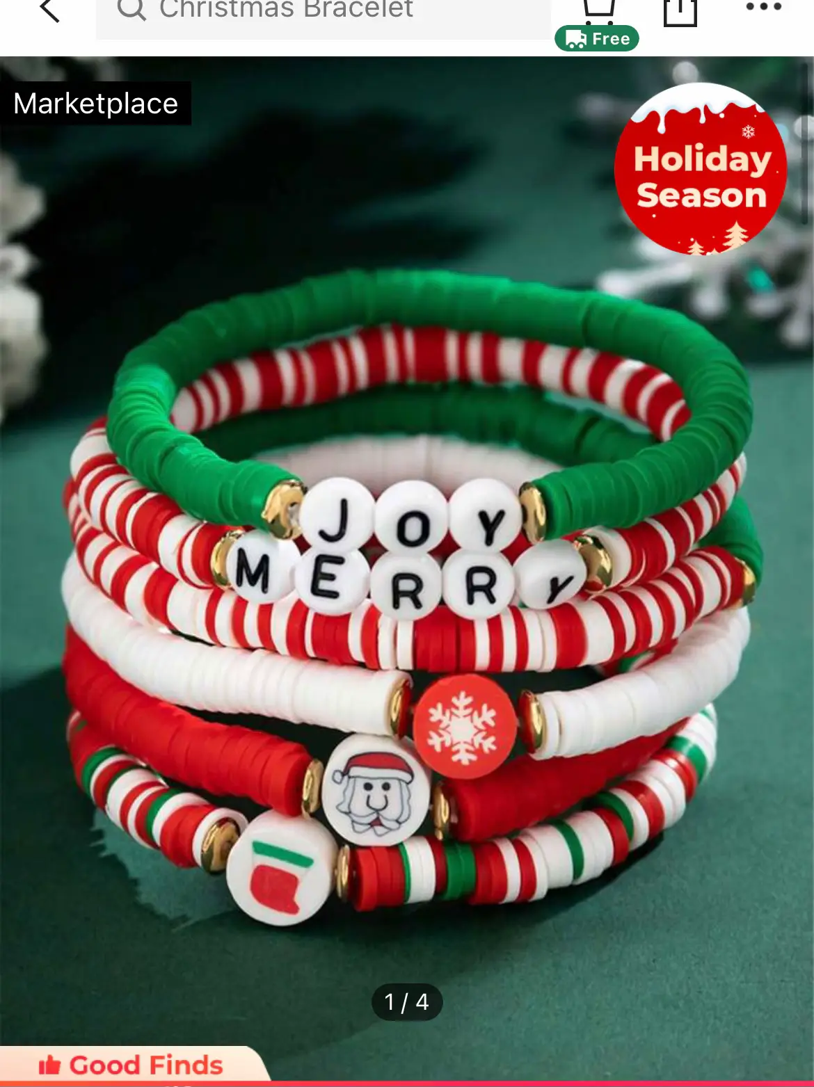 Christmas bead outlet bracelet ideas