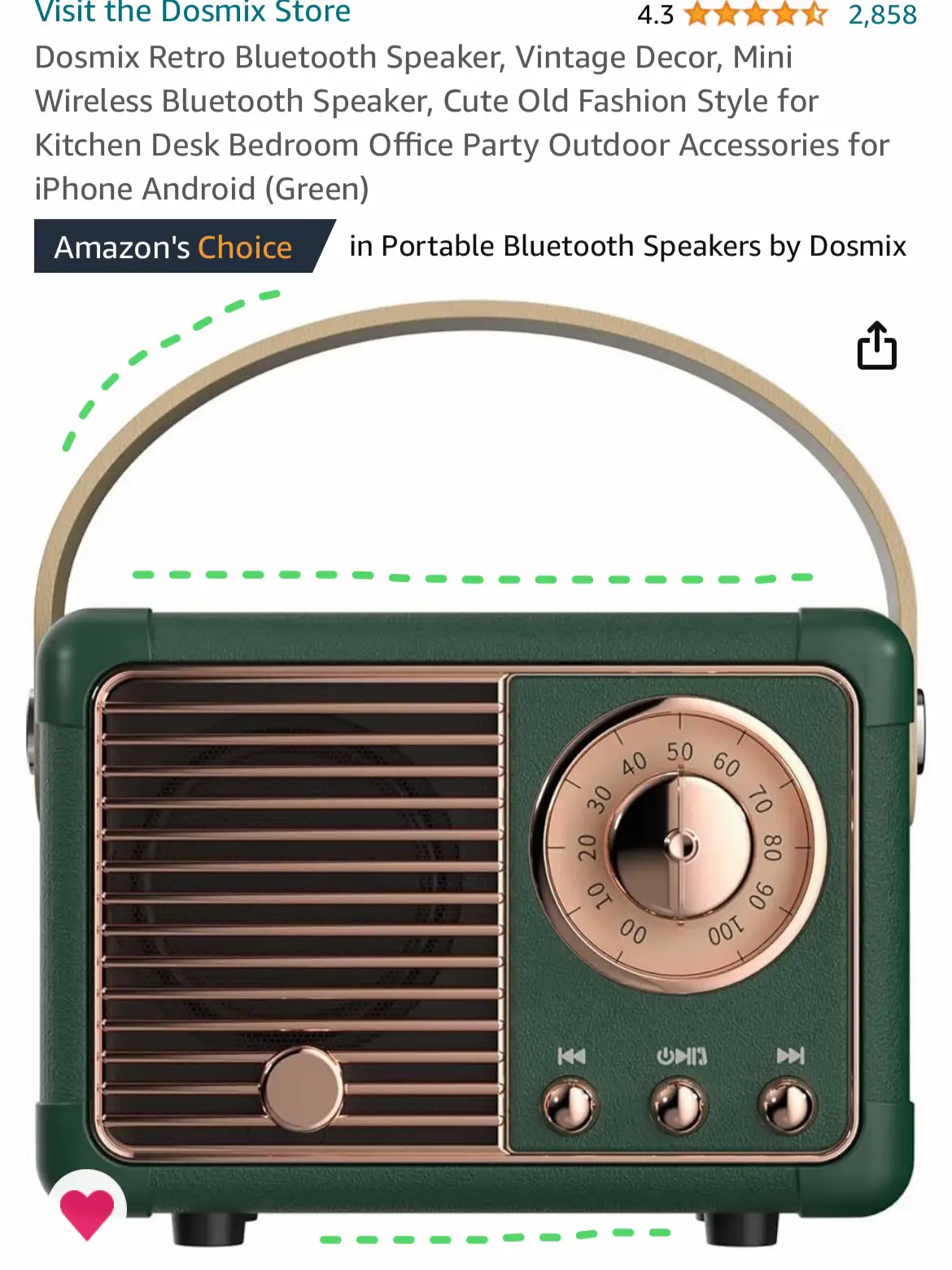  Dosmix Retro Bluetooth Speaker, Vintage Decor, Small