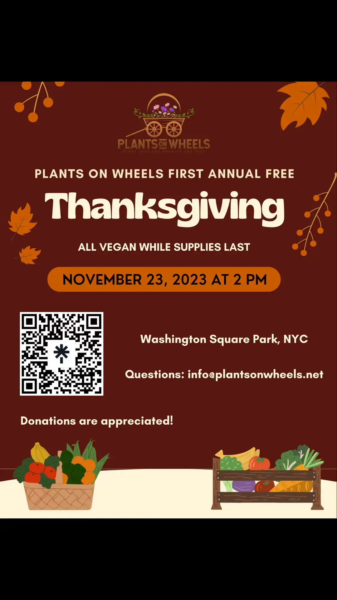 Free Vegan Thanksgiving NYC🌱 วิดีโอที่เผยแพร่โดย PlantsOnWheels Lemon8