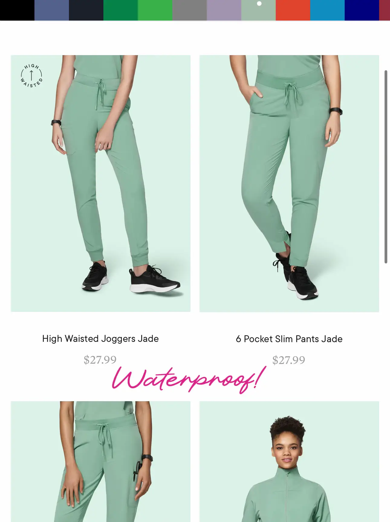 Plus Size Solid High Waisted Joggers - Jade