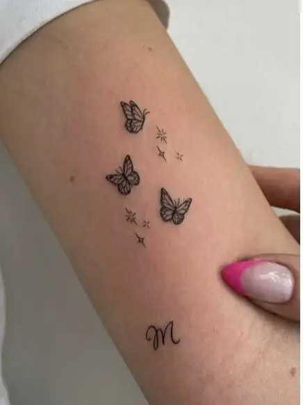 realistic butterfly tattoos on ankle
