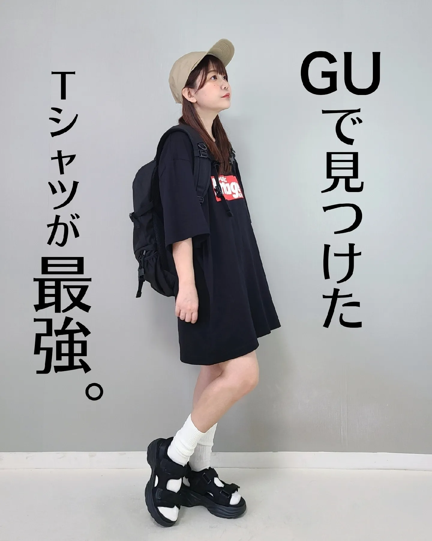 gu グラフィックtシャツ lサイズ コーデ