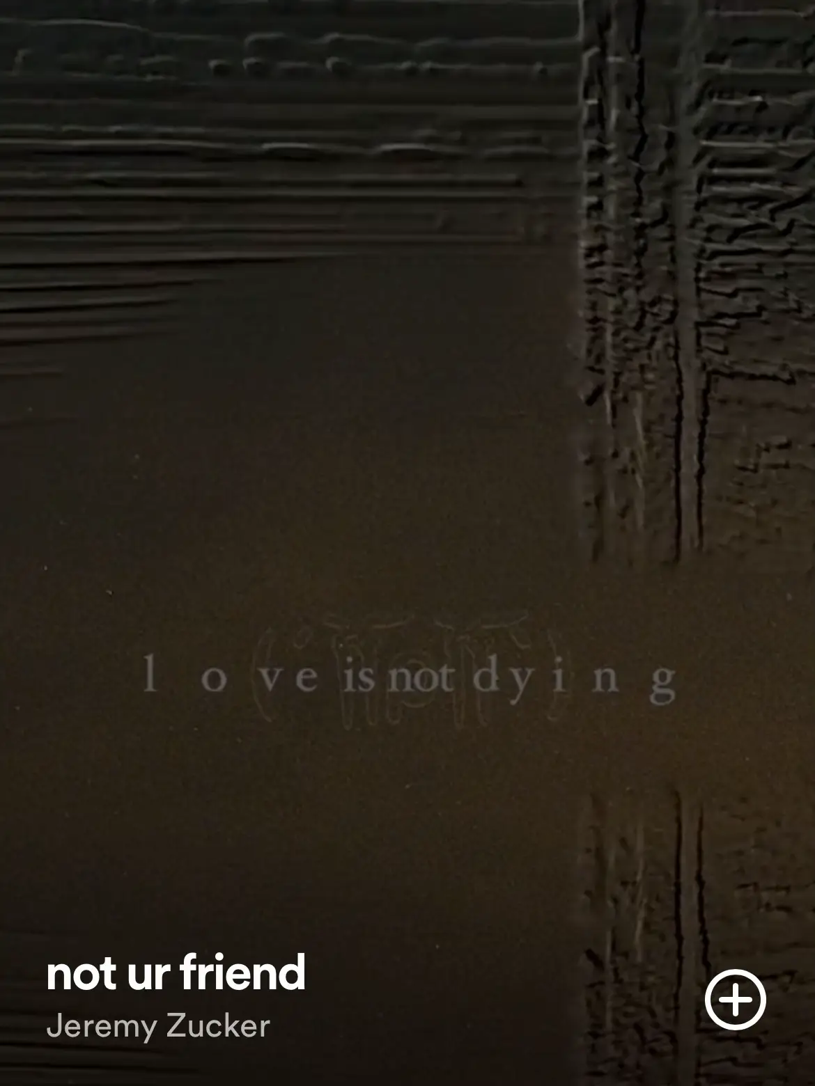  A white background with the words "love is not dying" written in black.