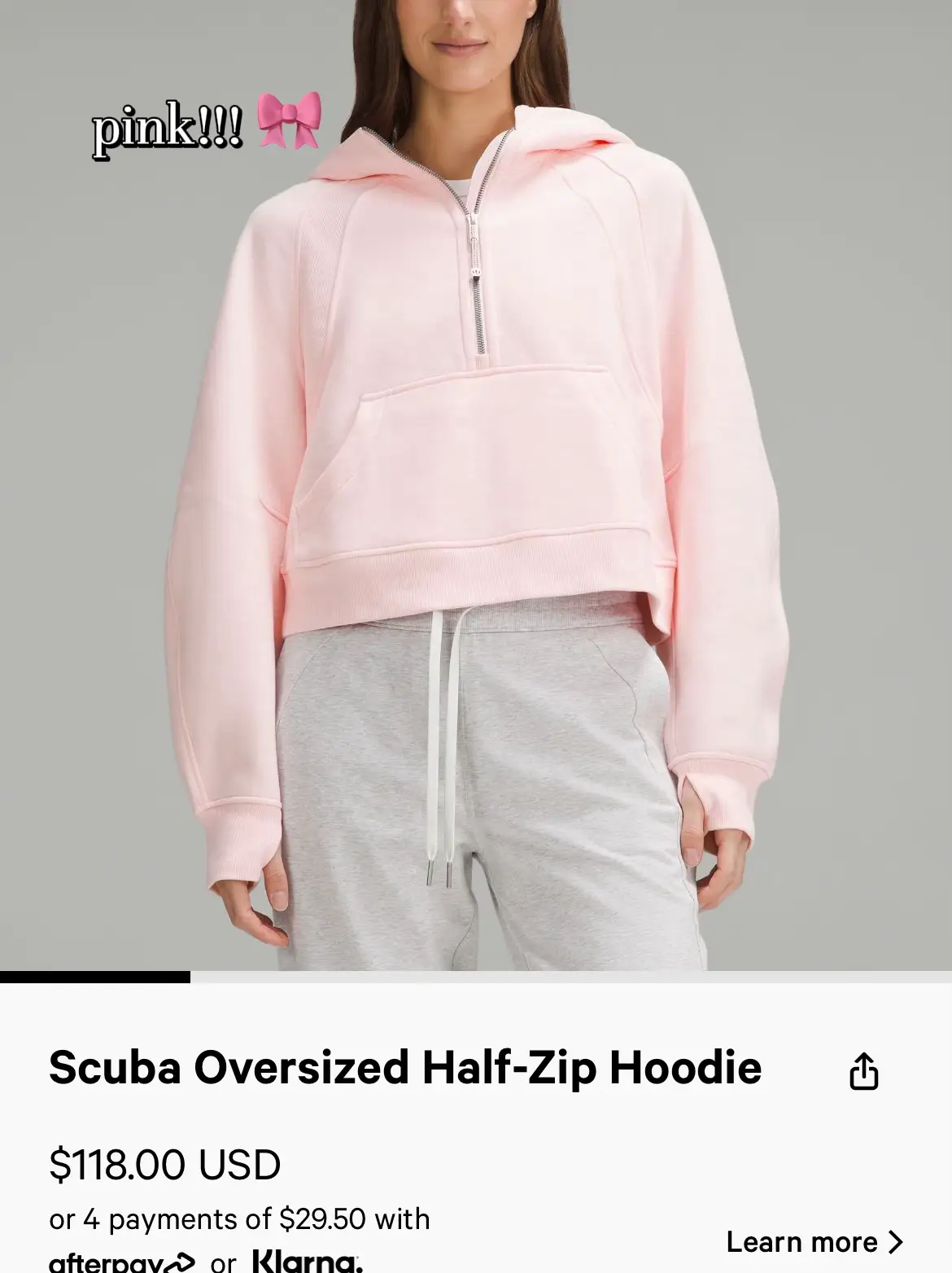 Lululemon Scuba Oversized Half-Zip Hoodie - Meadowsweet Pink
