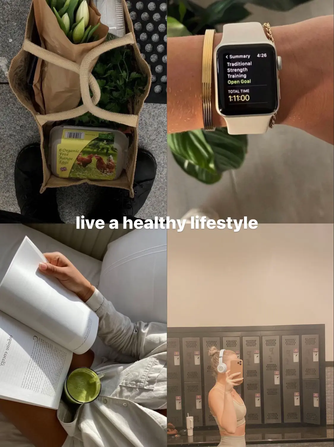  A collage of images and text that says "Live a healthy lifestyle" and "finite energy".