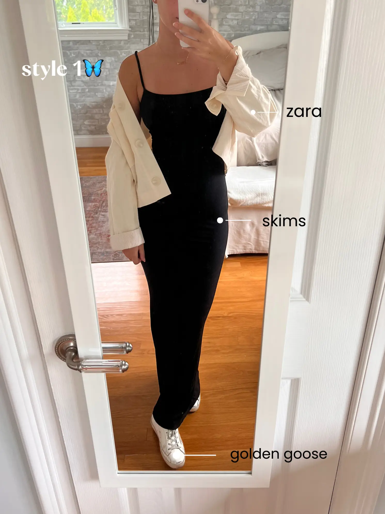 Skims dress outfit idea for a date night #skimsdressoutfit
